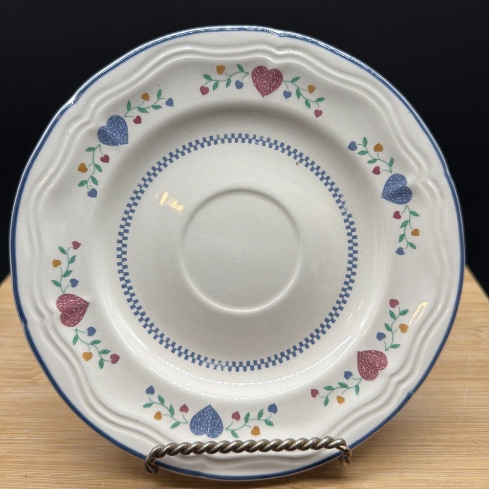 VTG Newcor Stoneware 4006 LEGACY HEARTS 6 5/8" Saucer Plate 1989